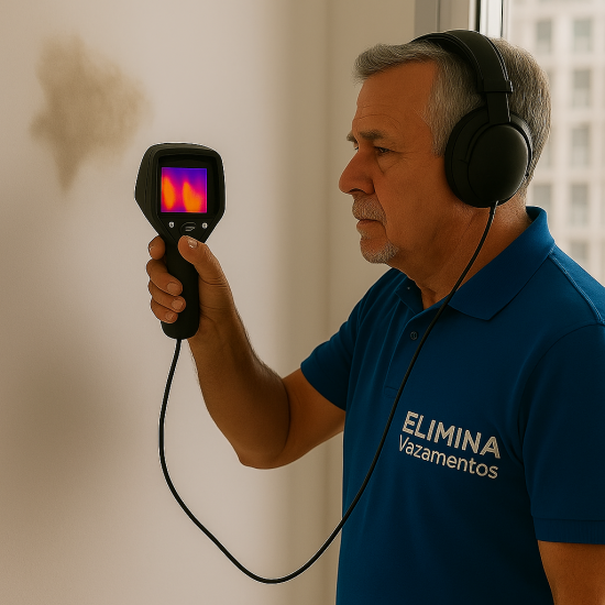 Caçando Vazamento na Parede com Equipamento